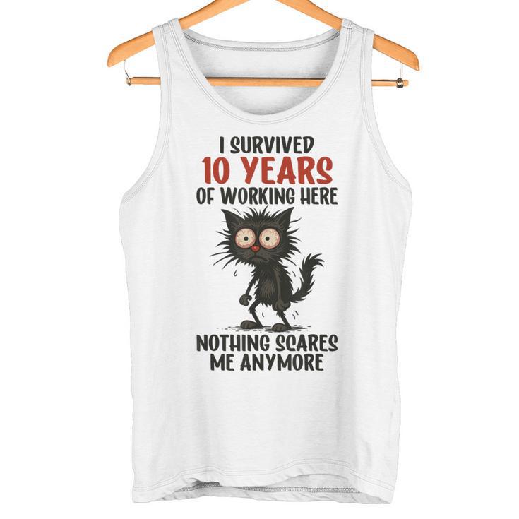 10 Años De Aniversario De Trabajoobreviví 10 Años De Trabajo Camiseta sin mangas