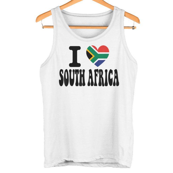 Drapeau Rétro En Forme De Cœur Avec Inscription I Loveouth Africa Débardeur e
