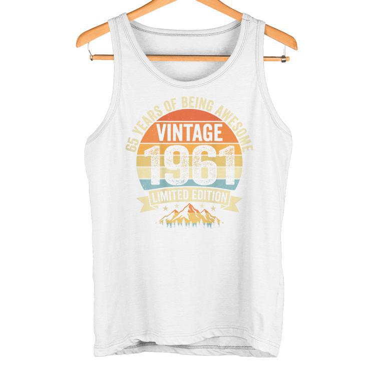 En La Parte Traseraintage 65 Cumpleaños Decoraciones Hombres 65 Años 1961 65 Camiseta sin mangas