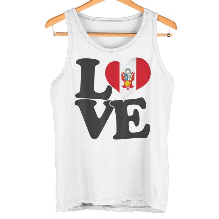 I Love Peru Bandera Corazón Patrióticoiaje Camiseta sin mangas