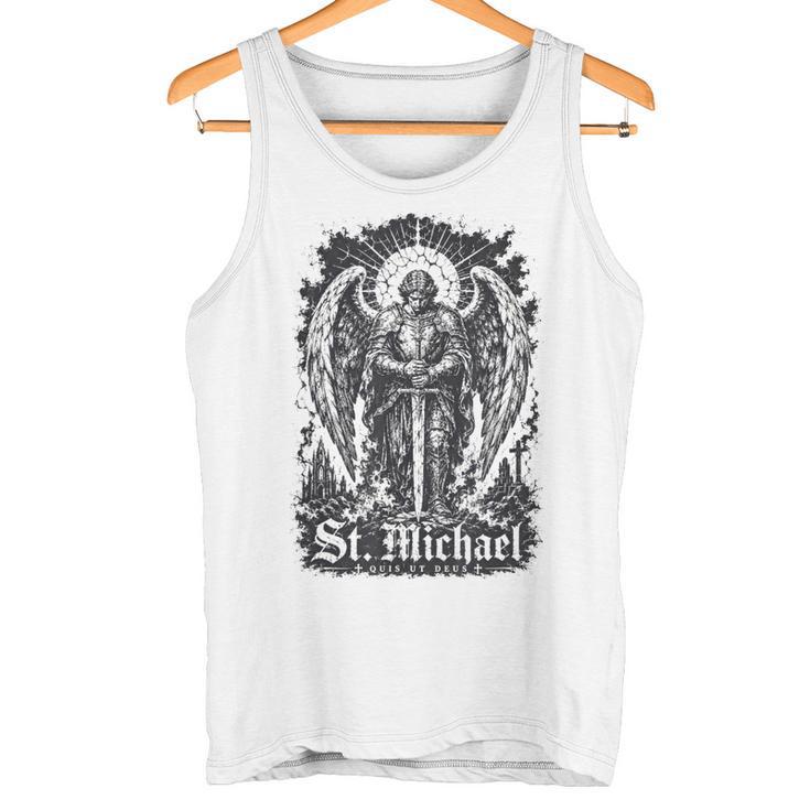 San Miguel Quis Ut Deus Arcángel Protector Camiseta sin mangas