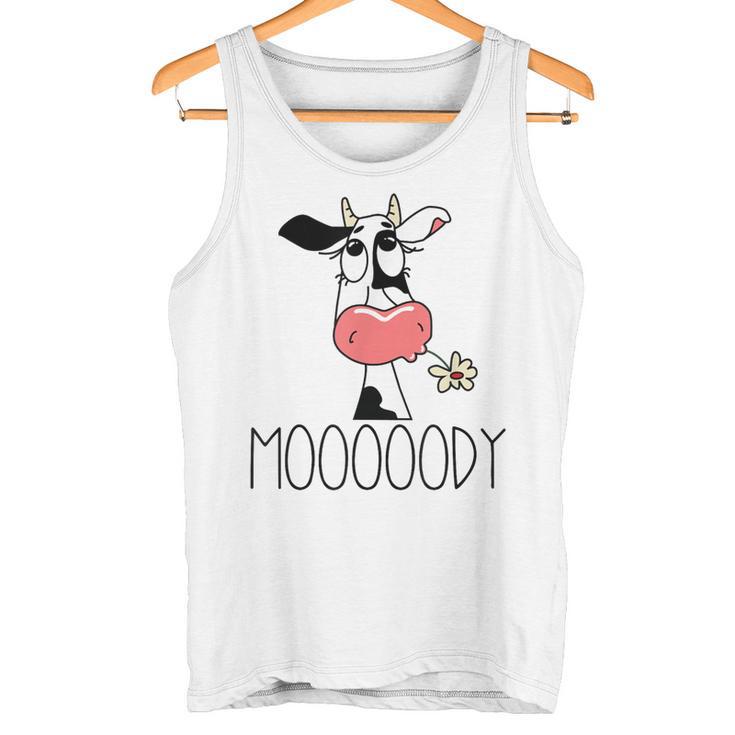 Vaca Divertida Moooody Para Granjeros Lecheros Camiseta sin mangas