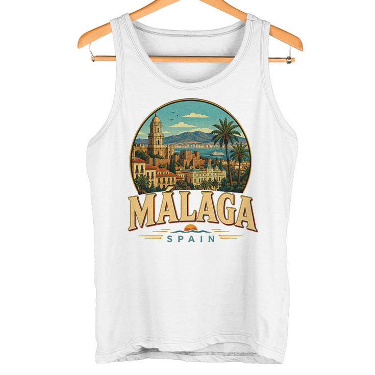 Vintage Málaga Españaiajeouvenir Monumento Regalo Camiseta sin mangas