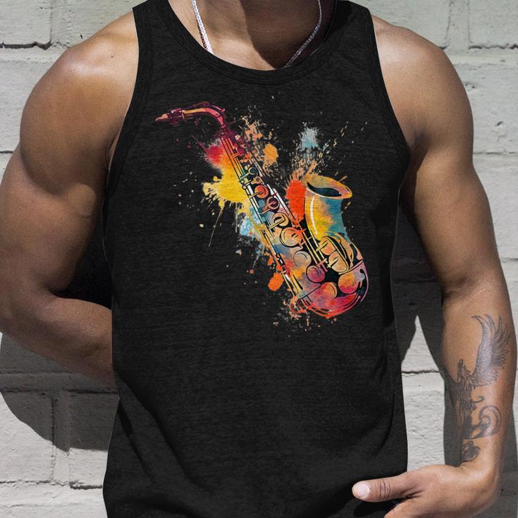 Colorido Jazzaxofón Jugador Camiseta sin mangas Regalos para él