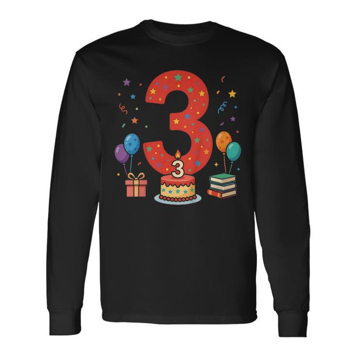 3 Años Cumpleaños 3Er Cumpleaños Niño Niña Camiseta de manga larga