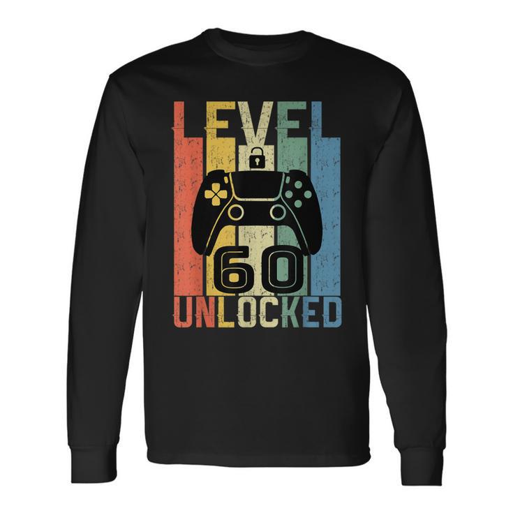 60 Ans Anniversaire Jeuidéo Level 60 Unlocked T-shirt à manches longues