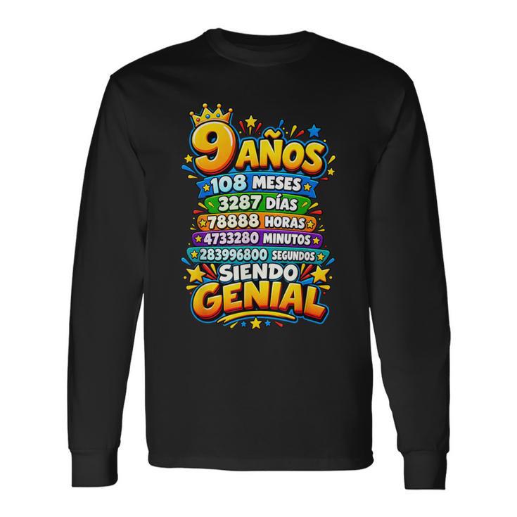 9 Años 108 Mesesiendo Genial Cumpleaños Camiseta de manga larga