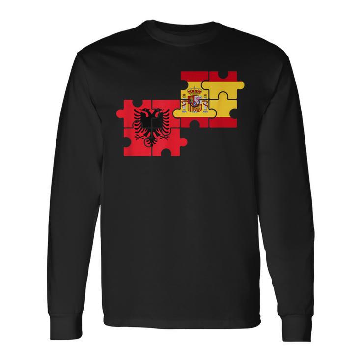 Albania España Bandera Español Albanés Camiseta de manga larga