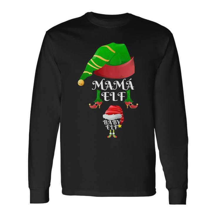 Baby & Mamá Elf Anunciar Embarazo Navidad Embarazadas Ropa Camiseta de manga larga