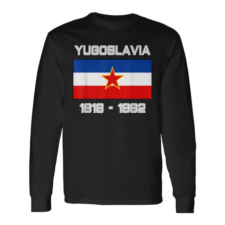 Bandera Jugoslavija República Federativaocialista De Yugoslavia Camiseta de manga larga