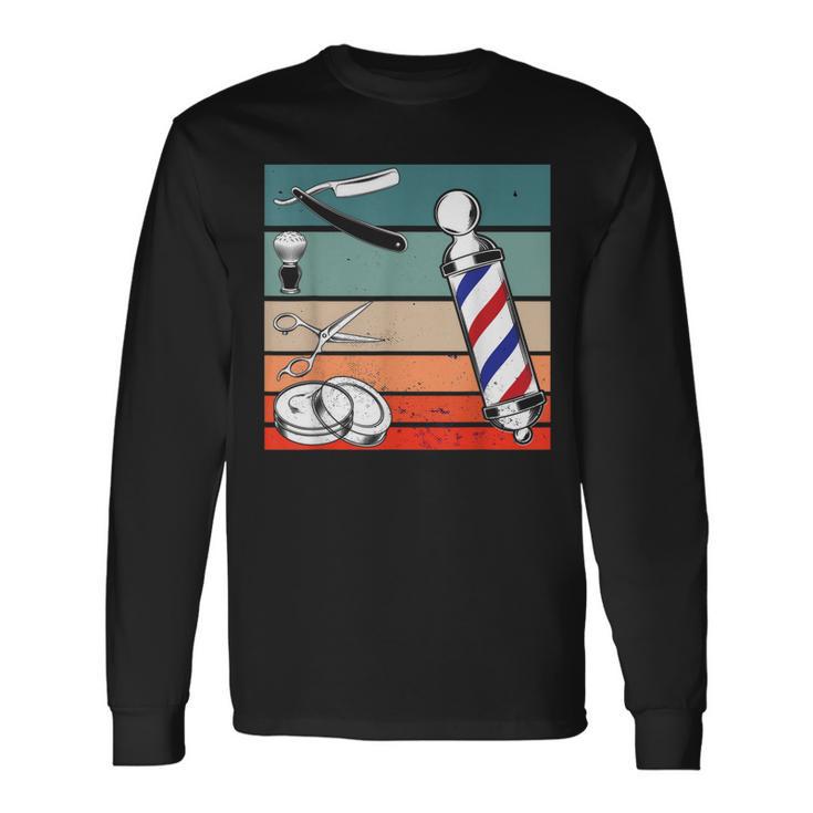 Barberíahop De Barber Retrointage Camiseta de manga larga