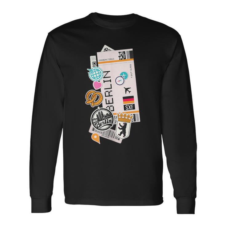 Billete De Avión De Berlín Aire Pass Avión Alemania Amante De Losiajes Camiseta de manga larga