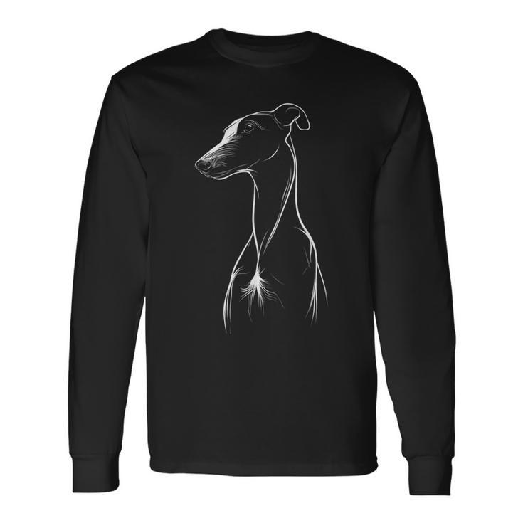 Bonito Diseño De Perro Galgo Camiseta de manga larga