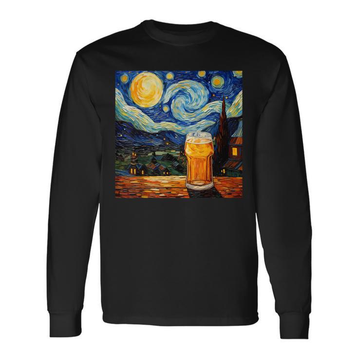 Cerveza De Noche Estrelladaurrealista Camiseta de manga larga
