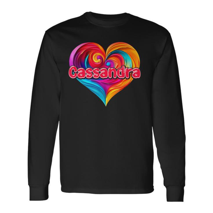 Coloré Avec Inscription I Heart Love Cassandra T-shirt à manches longues