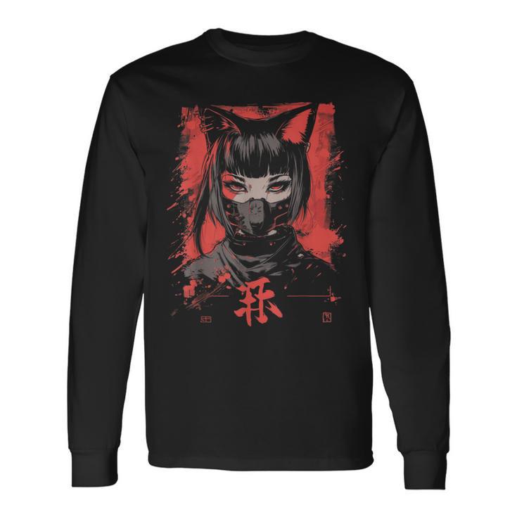 Cyberpunk Japanese Harajuku Camiseta de manga larga