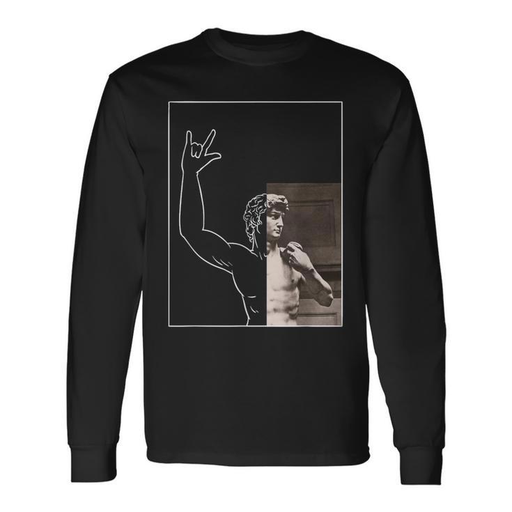 David Estatua Miguel Ángel Arte Artsy Arte Clásico Historia Camiseta de manga larga