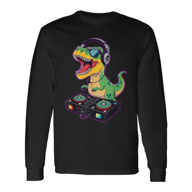 Dinosaure Cool Dj T-Rex T-shirt à manches longues