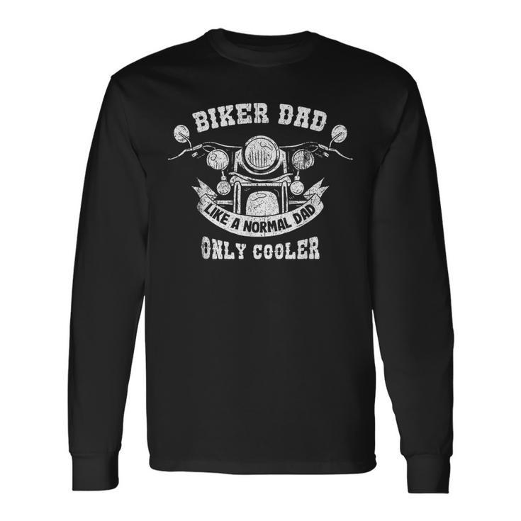 Divertente Papà Motociclista Cool Motorcyclist Motorbike Maglietta a maniche lunghe