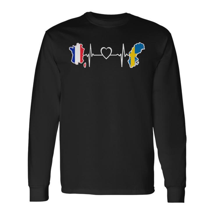 Drapeau De Lauède Franceuédoise T-shirt à manches longues