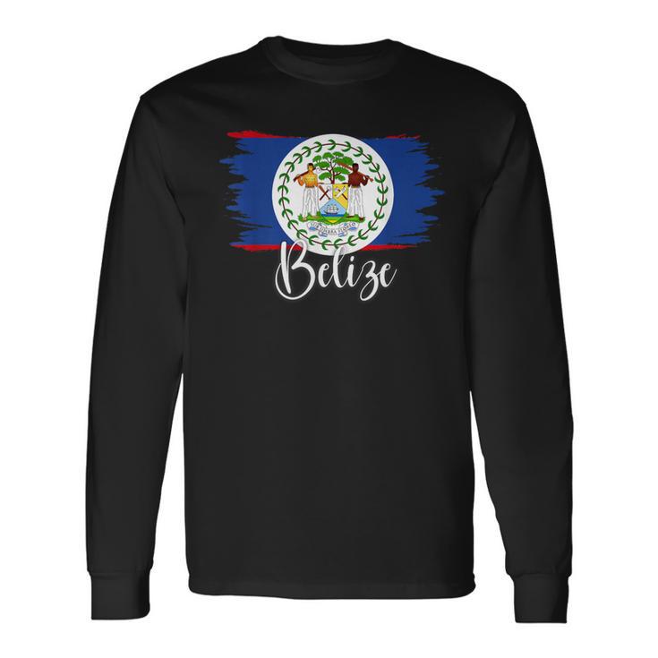 Drapeau Du Belize Belize Belize Pour Homme T-shirt à manches longues