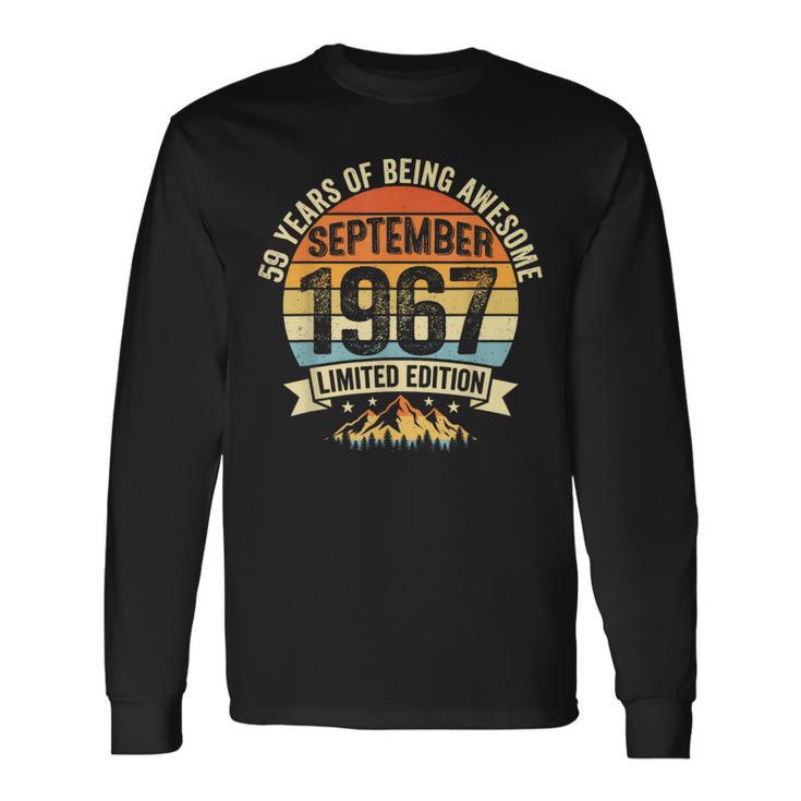 En La Parte Traseraintage 59 Cumpleaños Decoraciones Hombres 59 Años 1967 59 Camiseta de manga larga