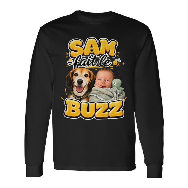 Enfantam Fait Le Buzz Avecon Beagle Et Dinosaure T-shirt à manches longues