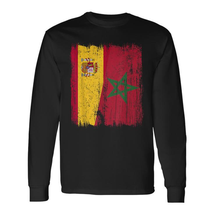España Marruecos Media Bandera Española Marroquí Heritage Jersey Camiseta de manga larga