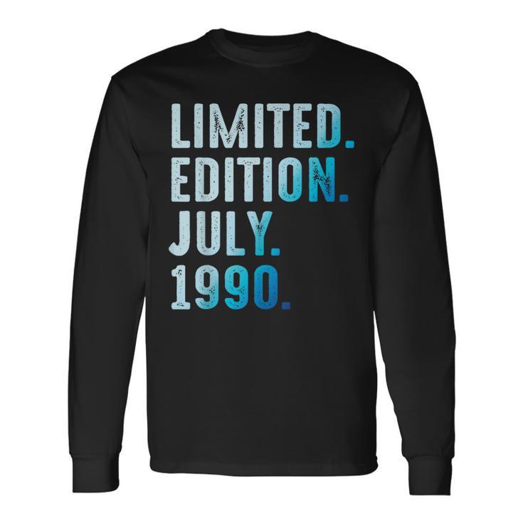 Julio 1990 Año 1990 Retro 1990Intage Edición Limitada Camiseta de manga larga
