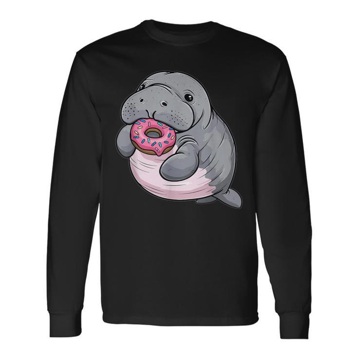 Lamantin Mignon En Forme De Beignet T-shirt à manches longues
