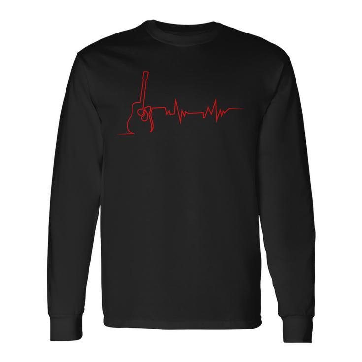 Latido De Guitarra Acústica Diseño Genial Para Guitarristas In Mangas Camiseta de manga larga