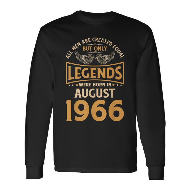 Les Légendes D'anniversaireont Nées En Août 1966 T-shirt à manches longues