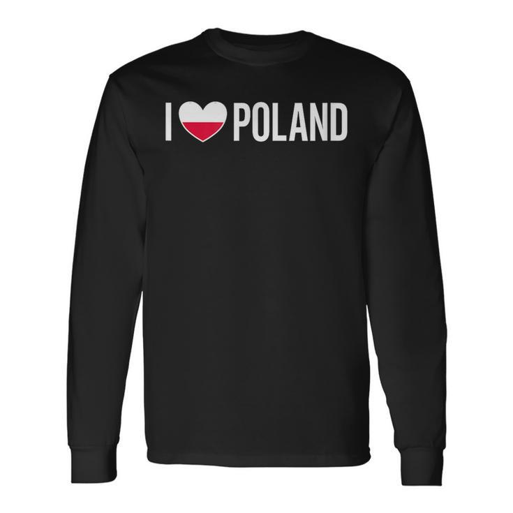 I Love Poland Pologne Polska Drapeau Polonais Polski T-shirt à manches longues