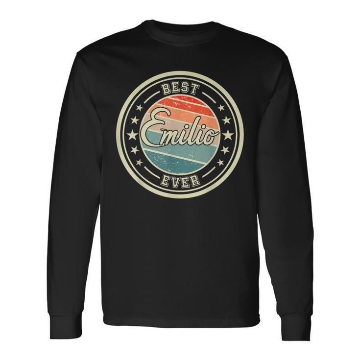Meilleur Emilio Jamais Drôle Disant Prénom Emilio T-shirt à manches longues