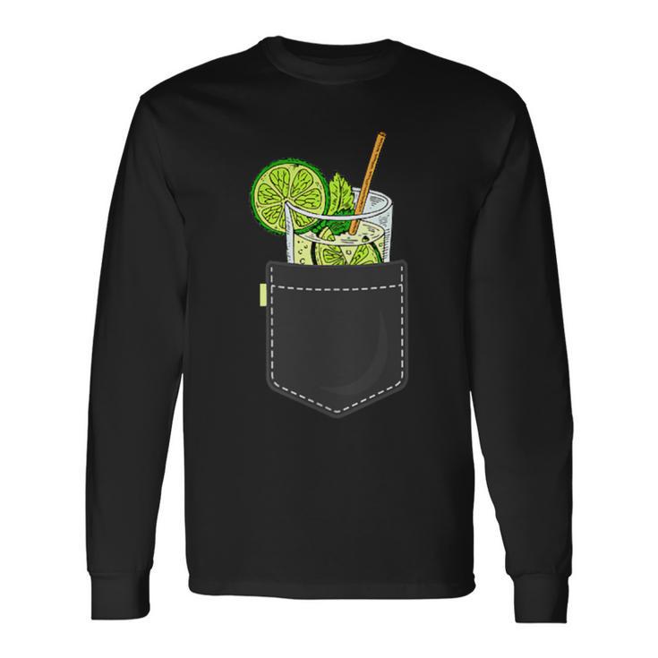 Mojito Cocktail Para Ir En El Bolsillo Del Pecho Mojito Camiseta de manga larga