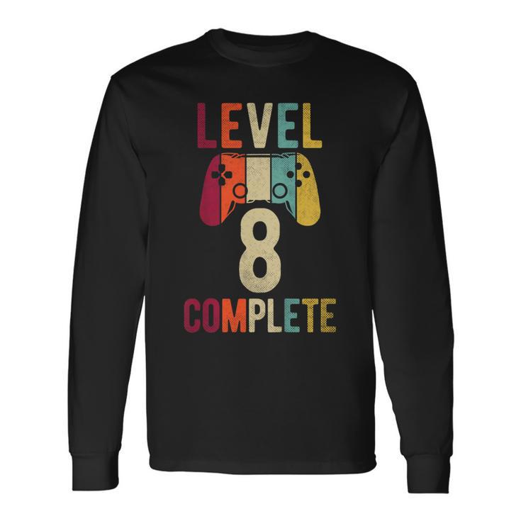 Niños Cumpleaños Niño 8 Años Camisa Gamer Nivel 8 Completo Camiseta de manga larga