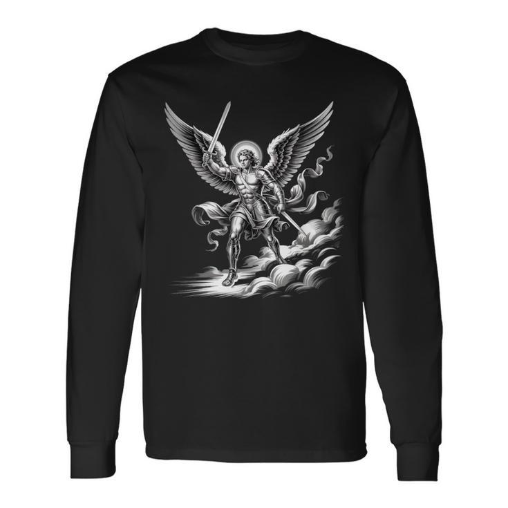 Œuvre D'art Du Guerrier De L'archangeaint Michel T-shirt à manches longues