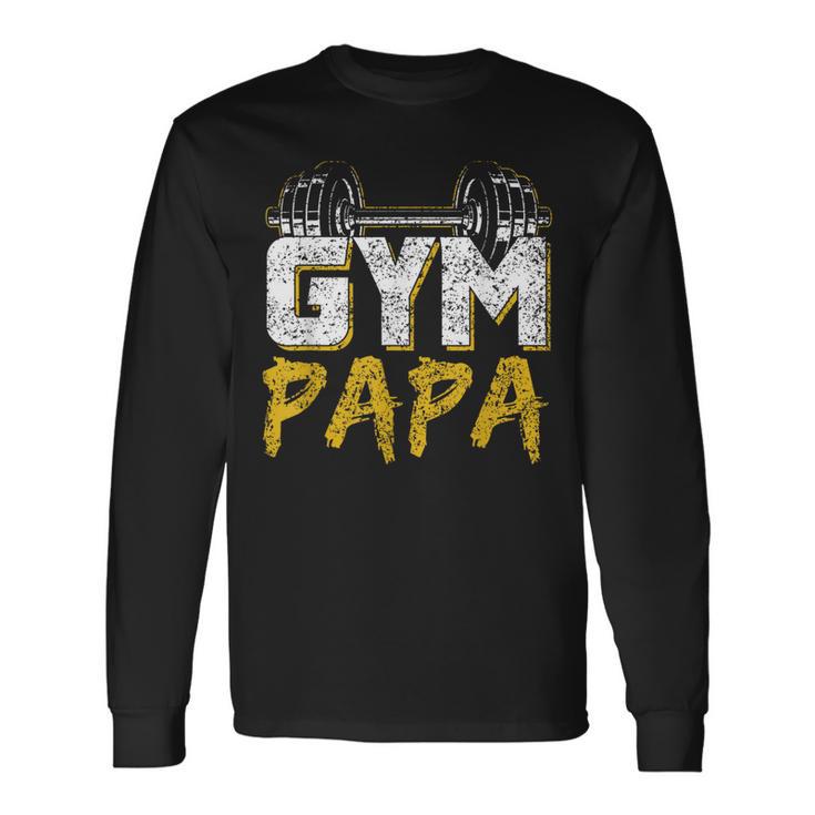 Palestra Papa Training Pesi Fitness Allenamento Papà Padre Maglietta a maniche lunghe
