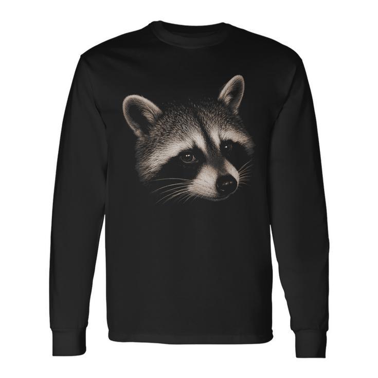 Portrait Réaliste De Raton Laveur Pour Amoureux De La Nature T-shirt à manches longues