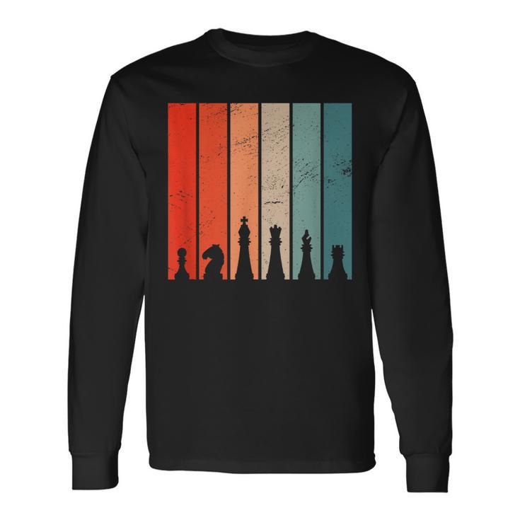 Rétro Échecs D'échecs D'échecs D'échecs D'échecs D'échecs T-shirt à manches longues