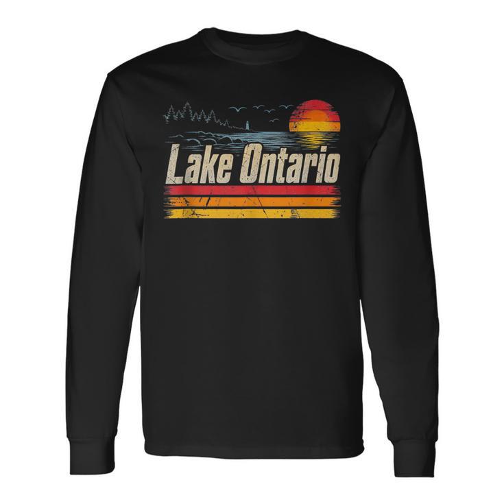 Retro Sunset Great Lakes Lake Ontario Sleeveless Long Sleeve T-Shirt