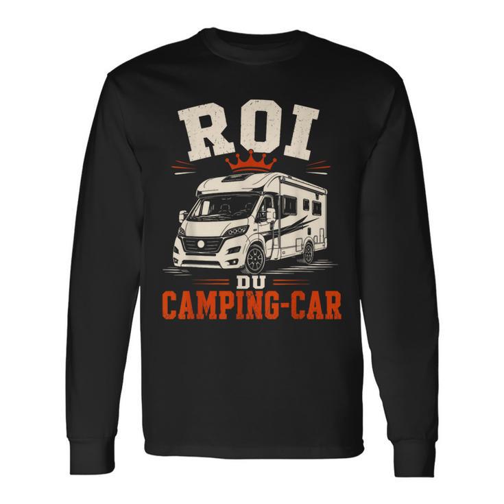Roi Du Camping-Car Homme Camping-Cariste Humouroyage T-shirt à manches longues