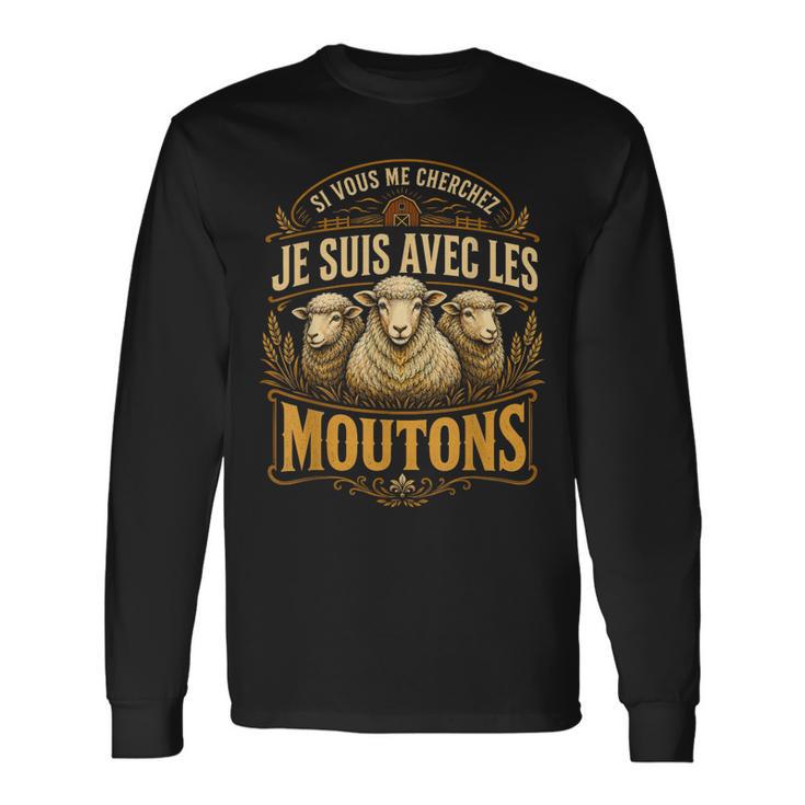 Sious Me Cherchez Jeuis Avec Les Moutons Ferme T-shirt à manches longues
