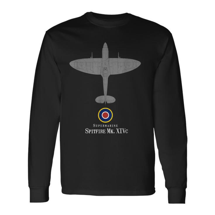 Spitfire Mk Xiv Tecnología Dibujoegunda Guerra Mundialegunda Guerra Mundial Camiseta de manga larga