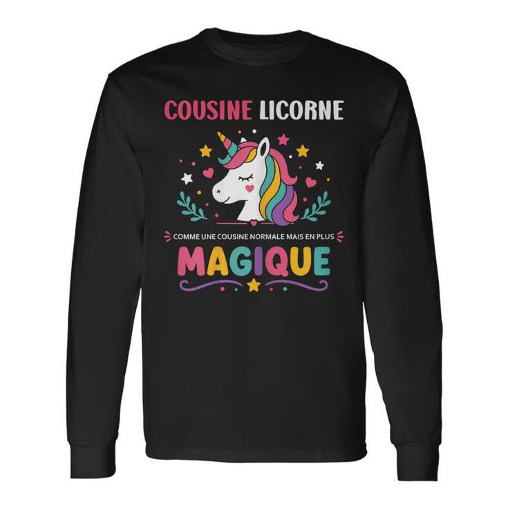 Super Cousine Magique Drole Amour Humour Cousine Licorne T-shirt à manches longues