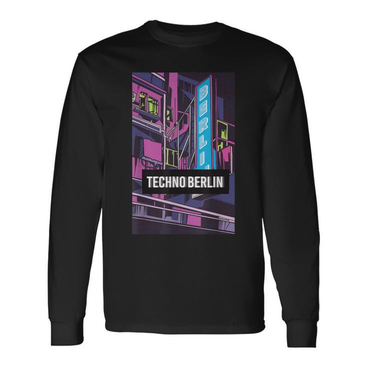 Techno Berlínubsuelo Rave City Idea De Regalo Camiseta de manga larga