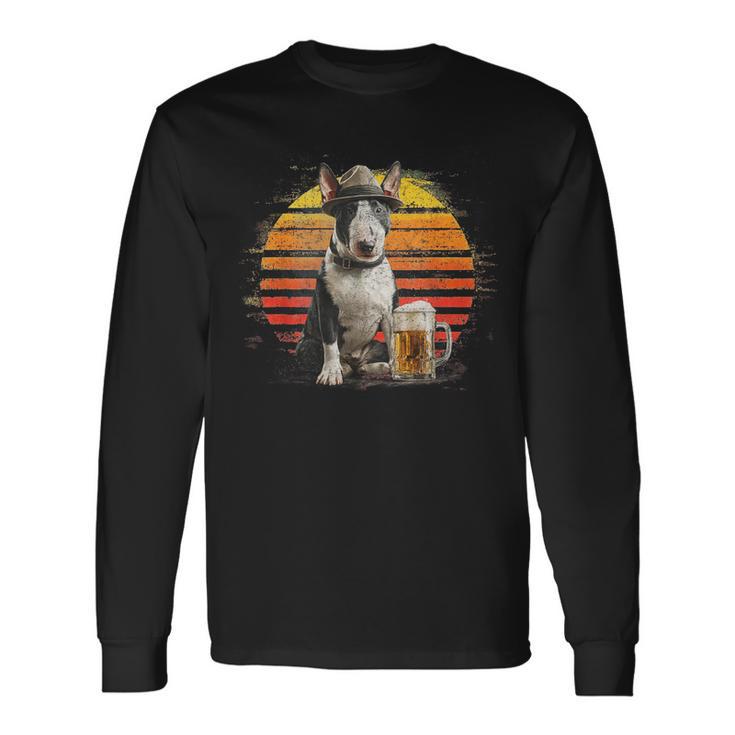 Vintage Dog Dad Retro Bull Terrier Papá Día Del Padre Para Hombres Camiseta de manga larga