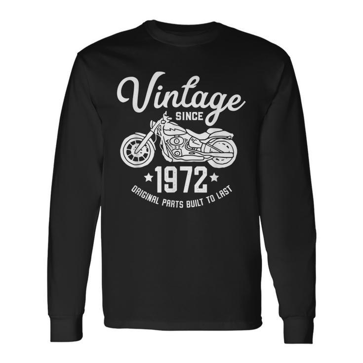 Vintage Retro Motocicleta Cumpleaños 1972 Rider Camiseta de manga larga