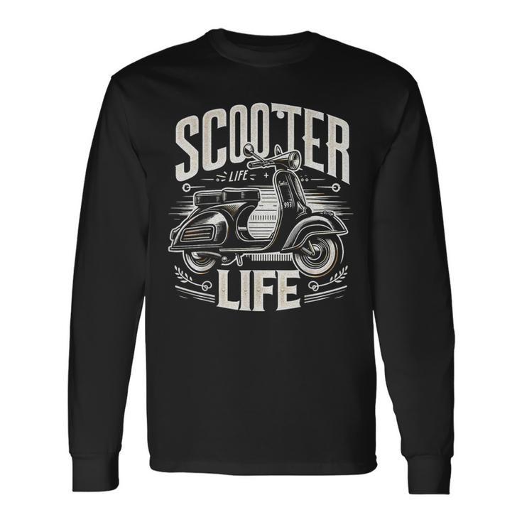 Vintagecooter Life Classic Cyclomoteurélo De Routecoot Italien T-shirt à manches longues