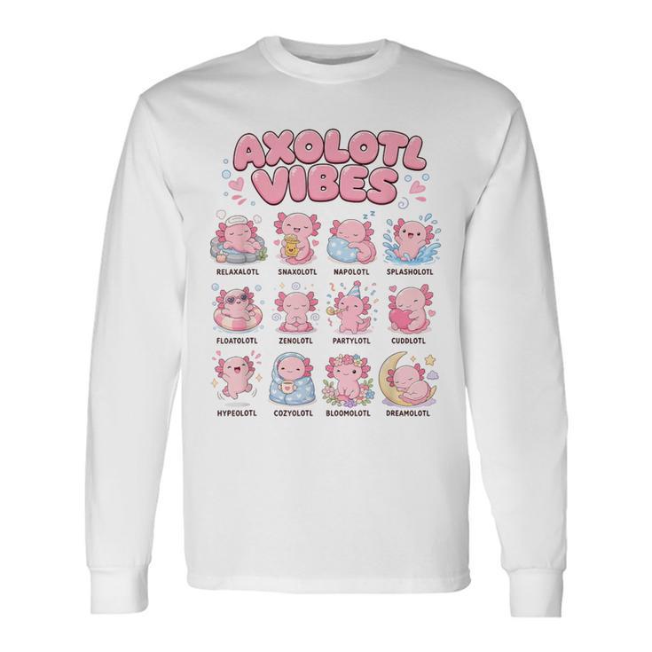 Axolotlibes Relaxalotl Napolotl Mignon Kawaii Jeu De Mots T-shirt à manches longues